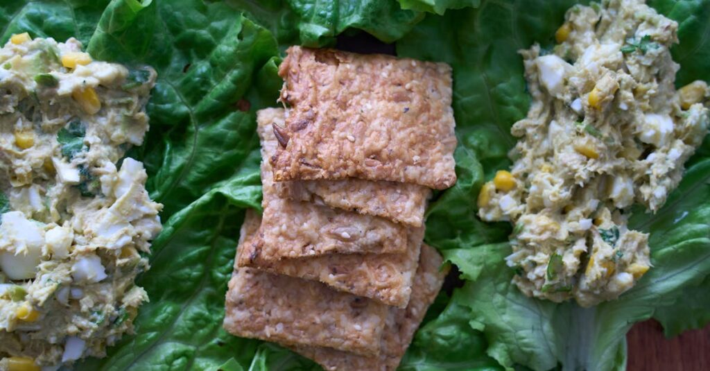 Ditch Soggy Chips For Whole Wheat Crackers with Avocado Spread