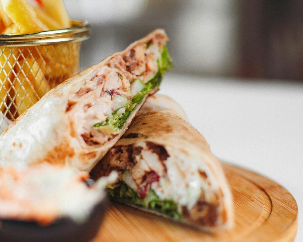 Enjoy tasty quick chicken caesar salad wraps during hectic workdays